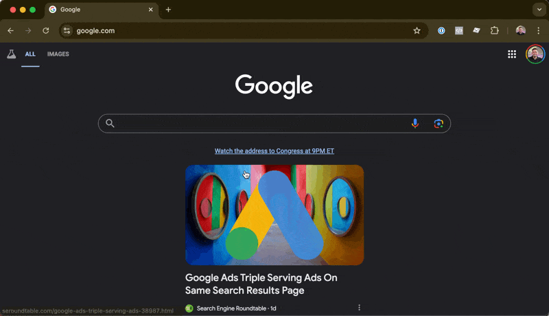 Screen recording showing the process of using the "Inspect Element" tool in the Chrome browser.