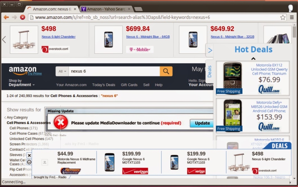 Browser window overloaded with ads