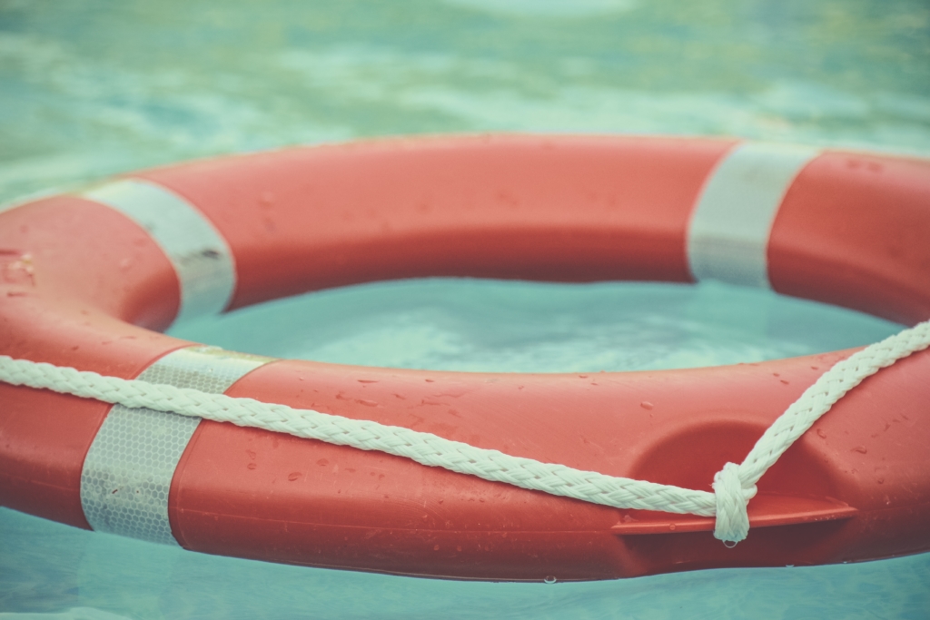 Lifesaver in a swimming pool