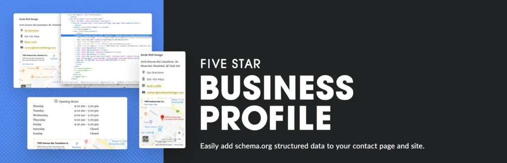 Banner image for the Five Start Business Profile WordPress Plugin.