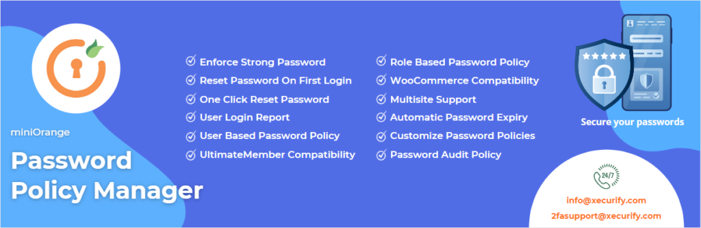 Banner image for the Password Policy Manager WordPress Plugin.