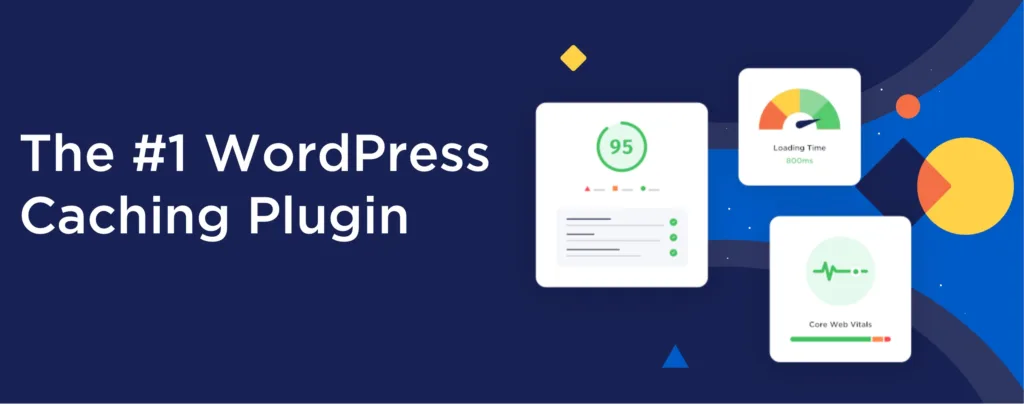 Banner image with overlaid text "The #1 WordPress Caching Plugin" for the WP Rocket WordPress plugin.